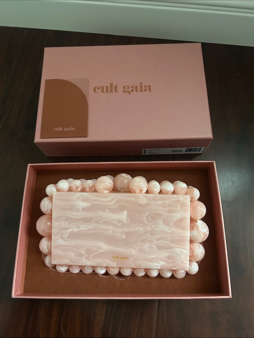 cult gaia Pink Swirl Marble Bubble Clutch